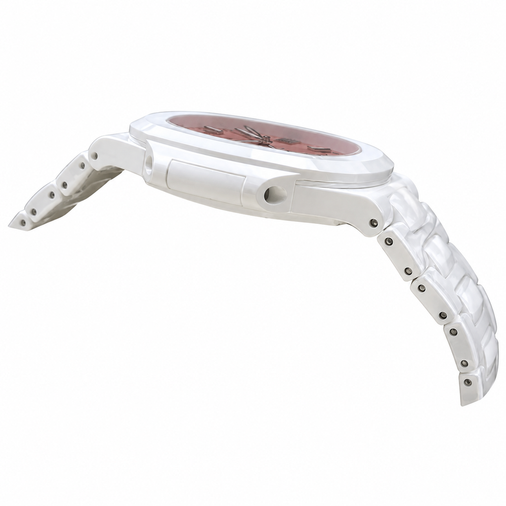 Patek Philippe White Ceramic Nautilus Salmon Pink Dial