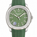 Patek Philippe White Gold Aquanaut Olive Green Dial Date