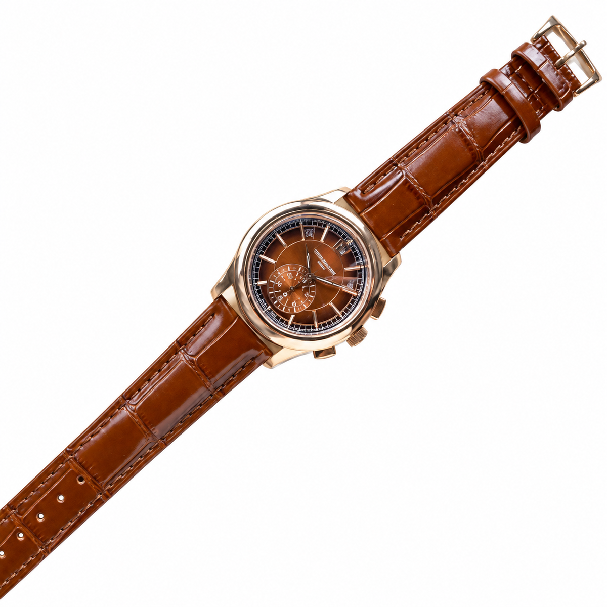 Patek Philippe Complications Rose Gold Chronograph Tobacco Brown Dial 40mm