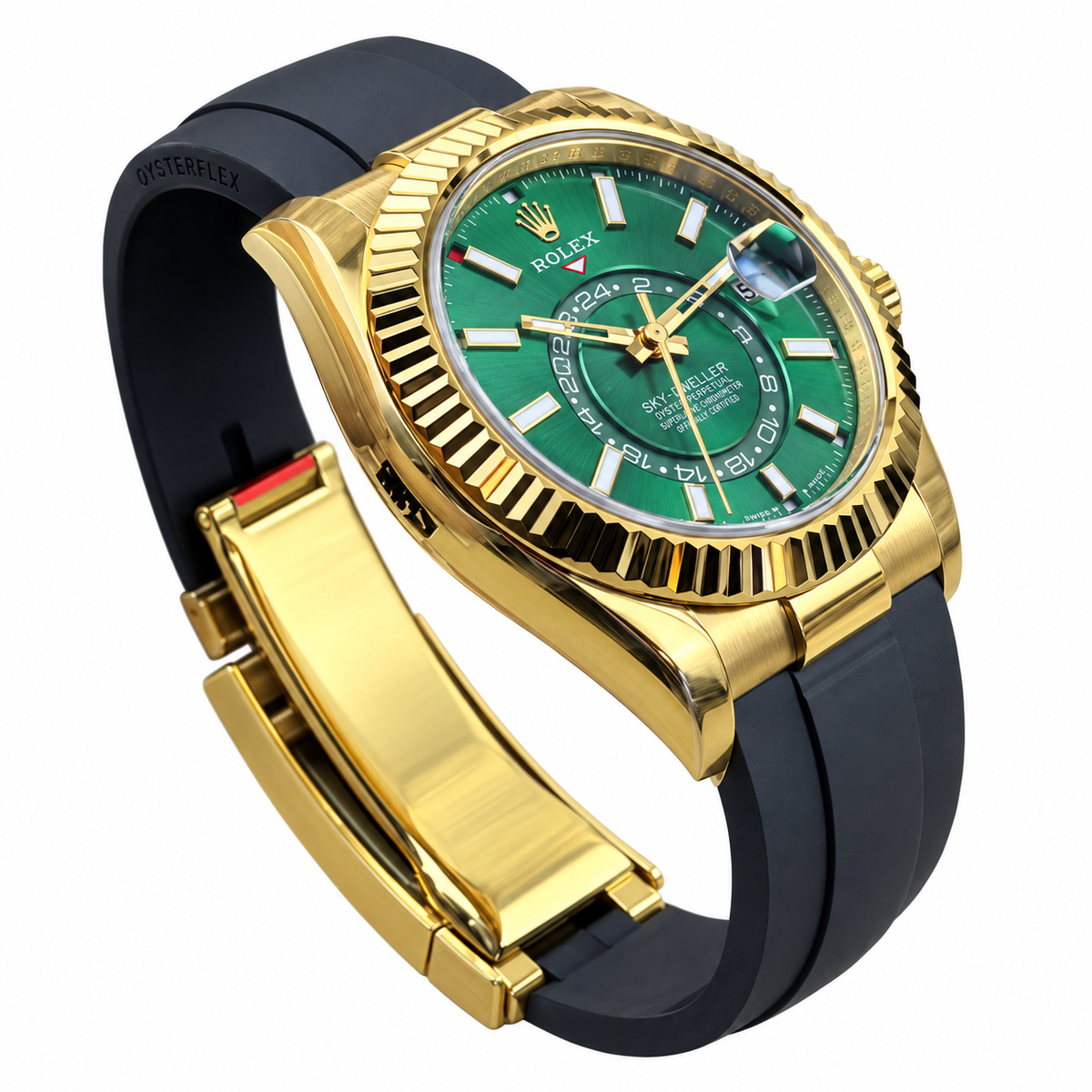 Rolex Yellow Gold Sky-Dweller Green Watch