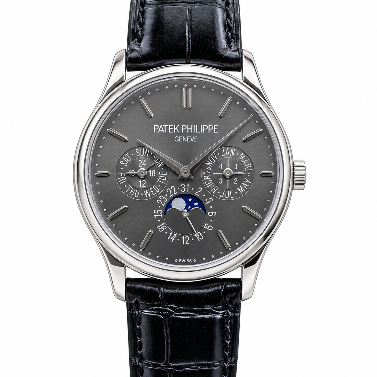 Patek Philippe White Gold Perpetual Calendar Moon Phase