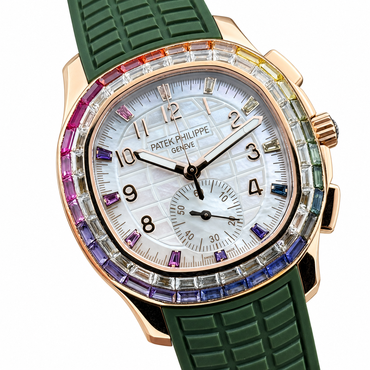 Patek Philippe Rose Gold Aquanaut Chronograph Rainbow Green