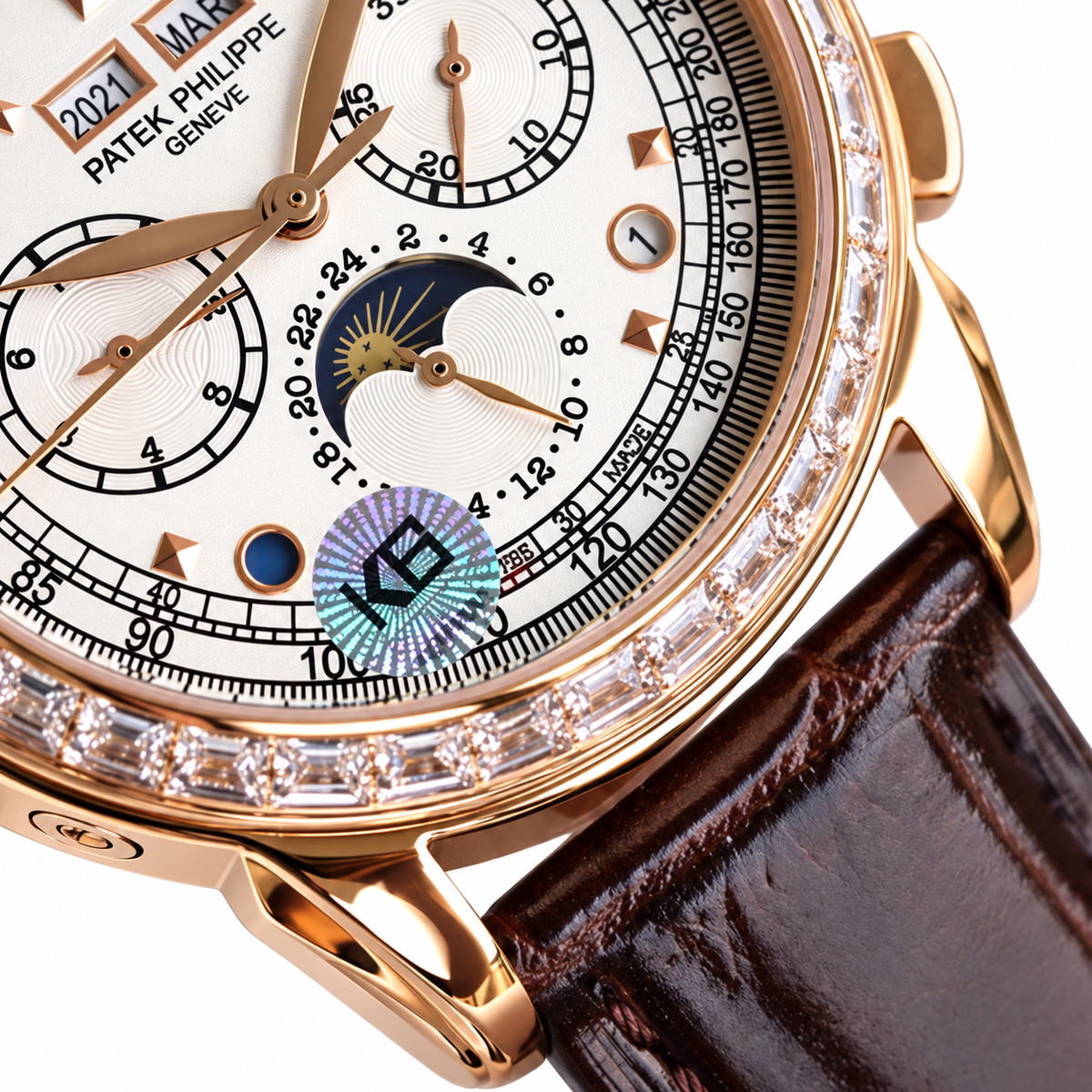 Patek Philippe Grand Complication Perpetual Calendar Chronograph 41mm Rose Gold Diamond Bezel