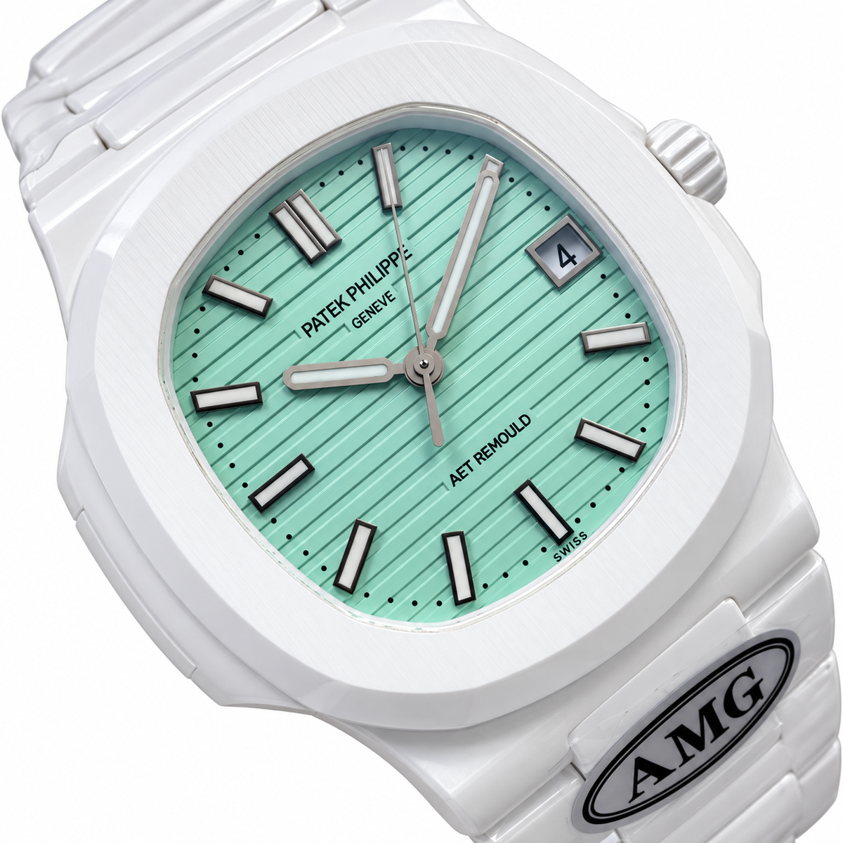 Patek Philippe White Ceramic Nautilus Tiffany Blue AMG Edition