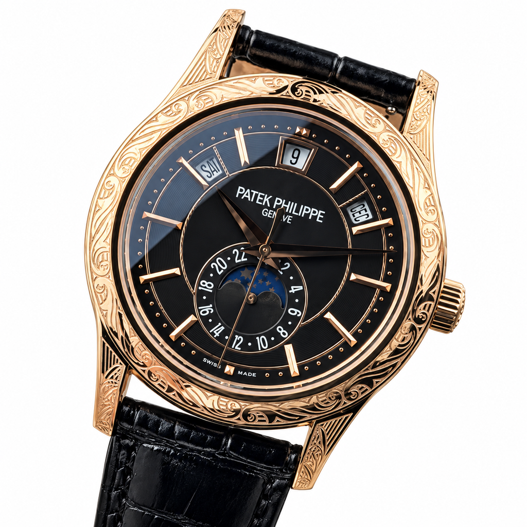 Patek Philippe Annual Calendar Moon Phase 40mm Rose Gold Black Dial