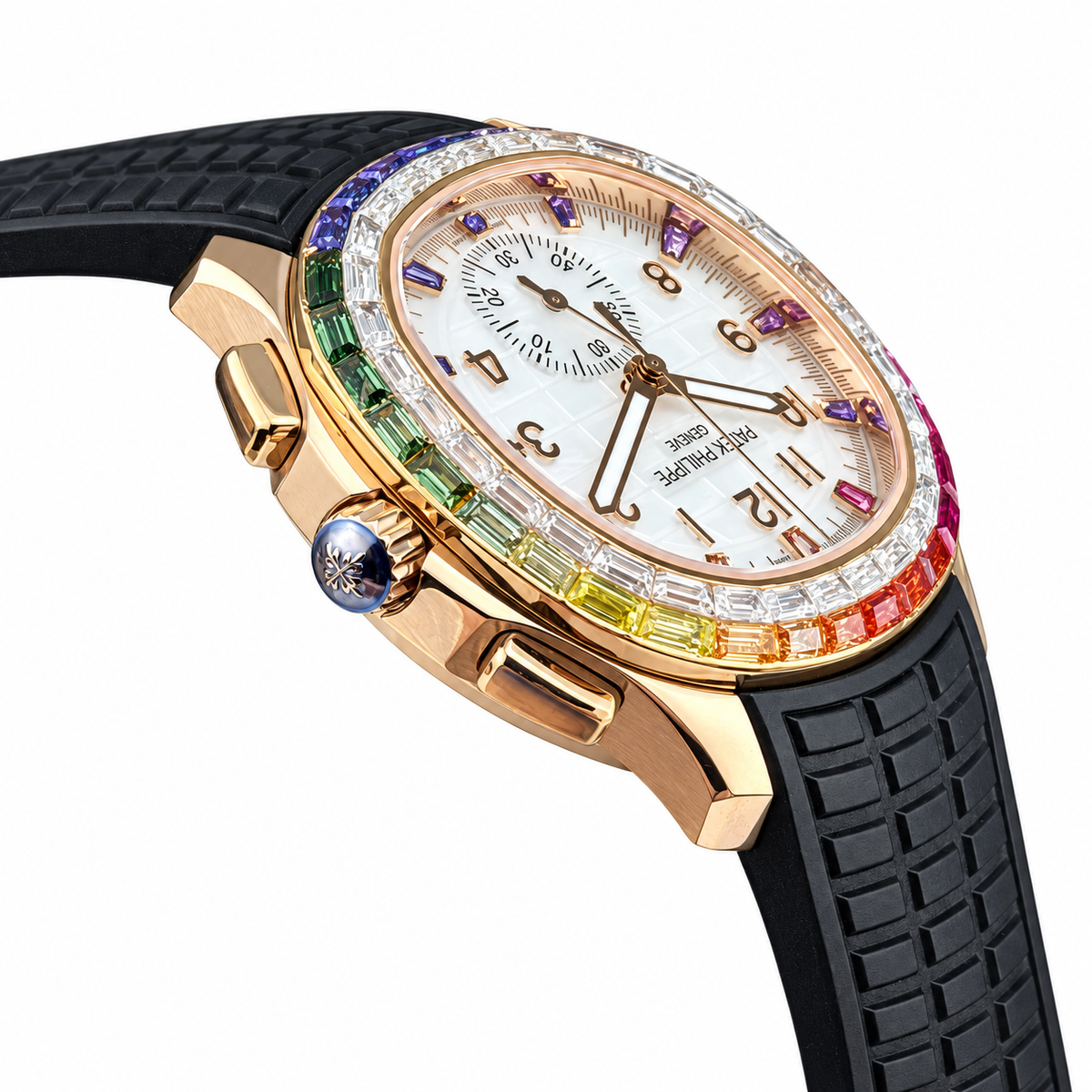 Patek Philippe Rose Gold Aquanaut Chronograph Rainbow Black
