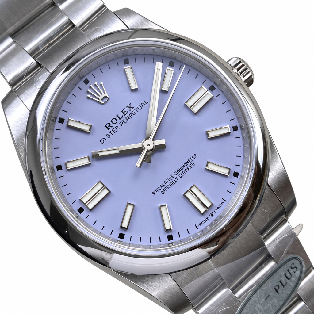 Rolex Steel Oyster Perpetual Periwinkle Blue Watch