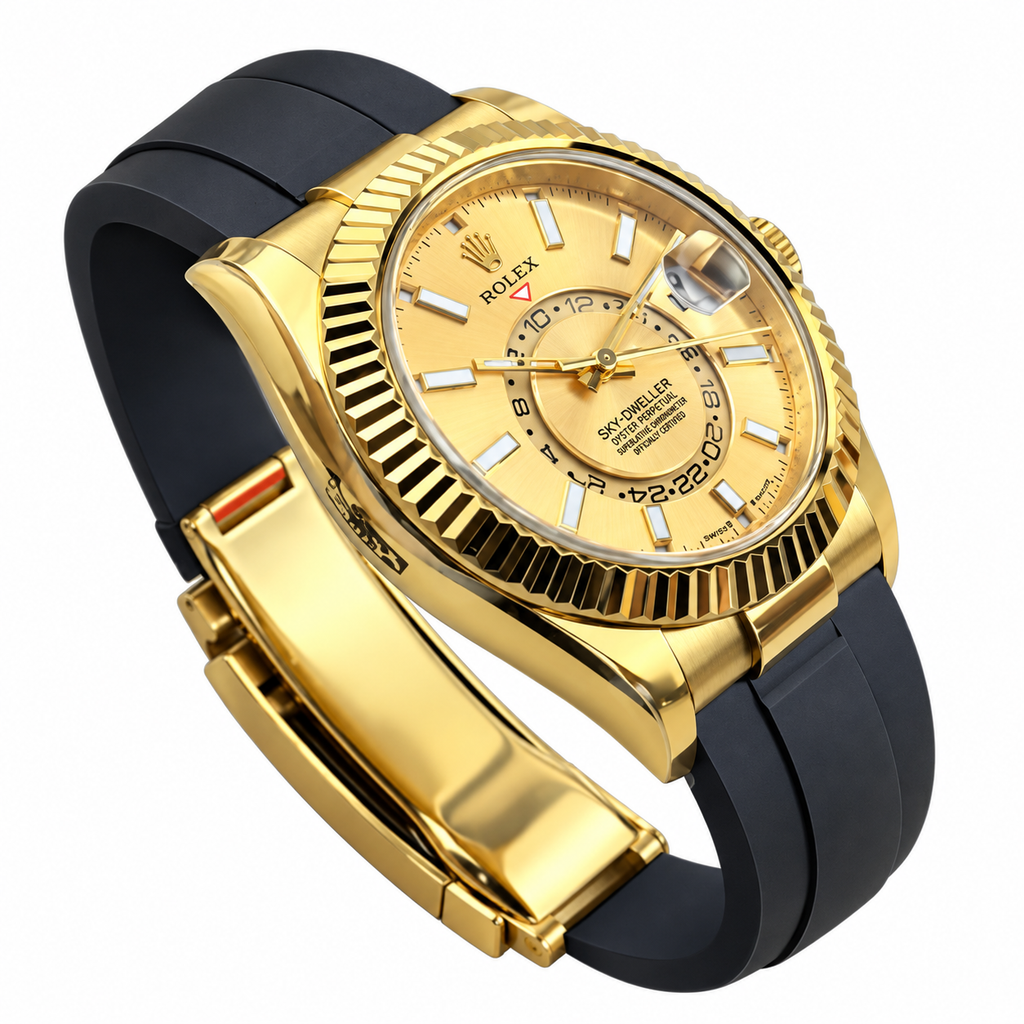 Rolex Yellow Gold Sky-Dweller Champagne Watch