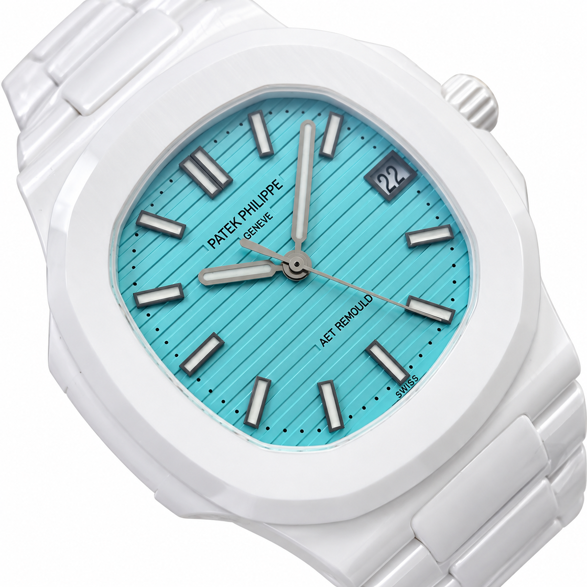 Patek Philippe White Ceramic Nautilus Tiffany Blue