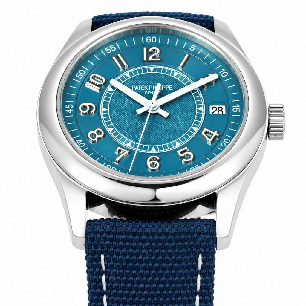 Patek Philippe Calatrava Date 40mm Steel Teal Dial NATO Strap