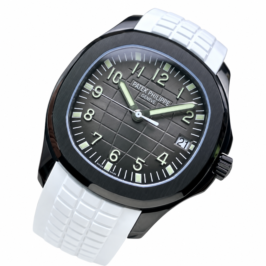 Patek Philippe Aquanaut | DLC Black Case White Strap