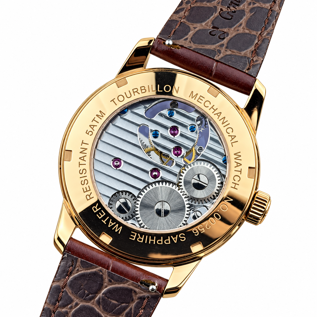 Patek Philippe Rose Gold Calatrava Tourbillon Rainbow White Dial