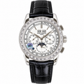 Patek Philippe Grand Complication Perpetual Calendar Chronograph 41mm White Gold Sapphire Pushers Diamond Bezel