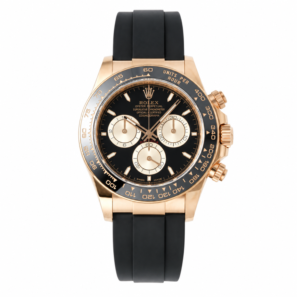 Rolex Everose Gold Daytona Black Pink Subdial Watch