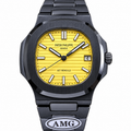 Patek Philippe Black Ceramic Nautilus Yellow Dial AMG Edition