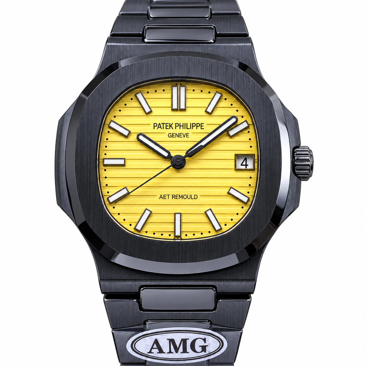 Patek Philippe Black Ceramic Nautilus Yellow Dial AMG Edition