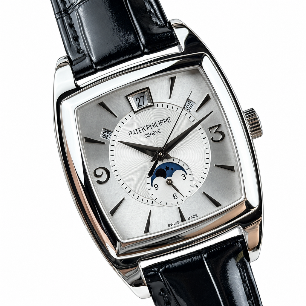 Patek Philippe White Gold Gondolo Silver Dial Moon Phase