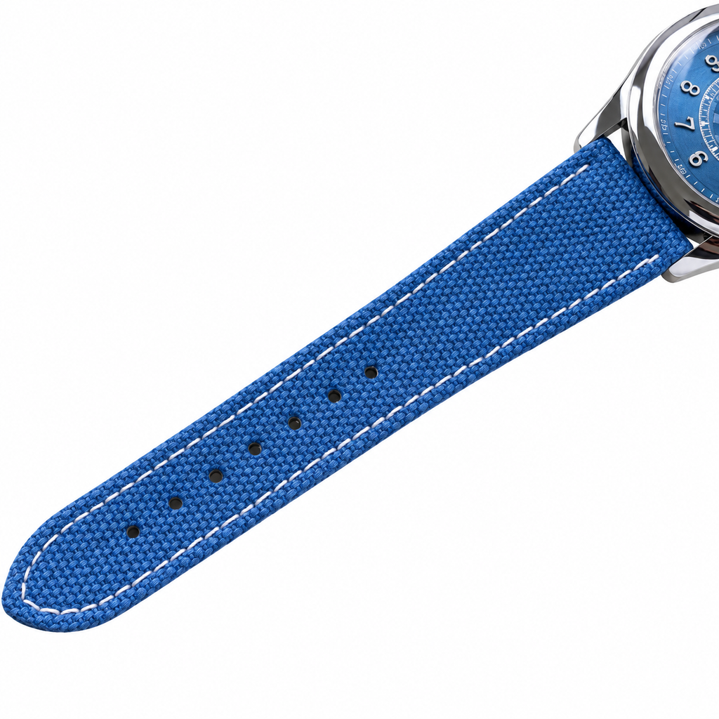 Patek Philippe Calatrava Date 40mm Steel Blue Dial NATO Strap