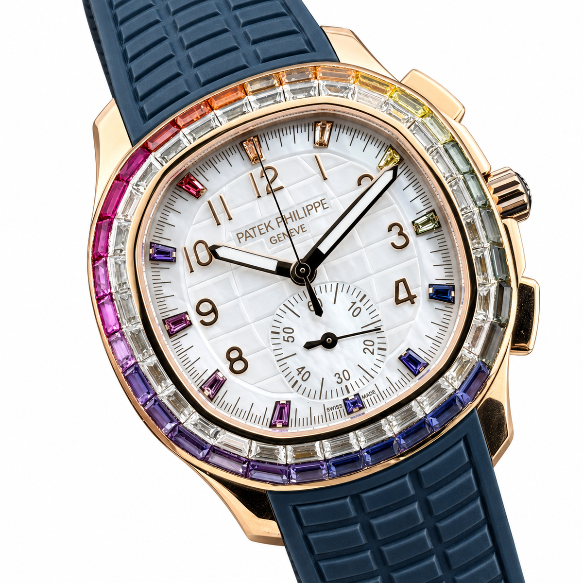 Patek Philippe Rose Gold Aquanaut Chronograph Rainbow Blue