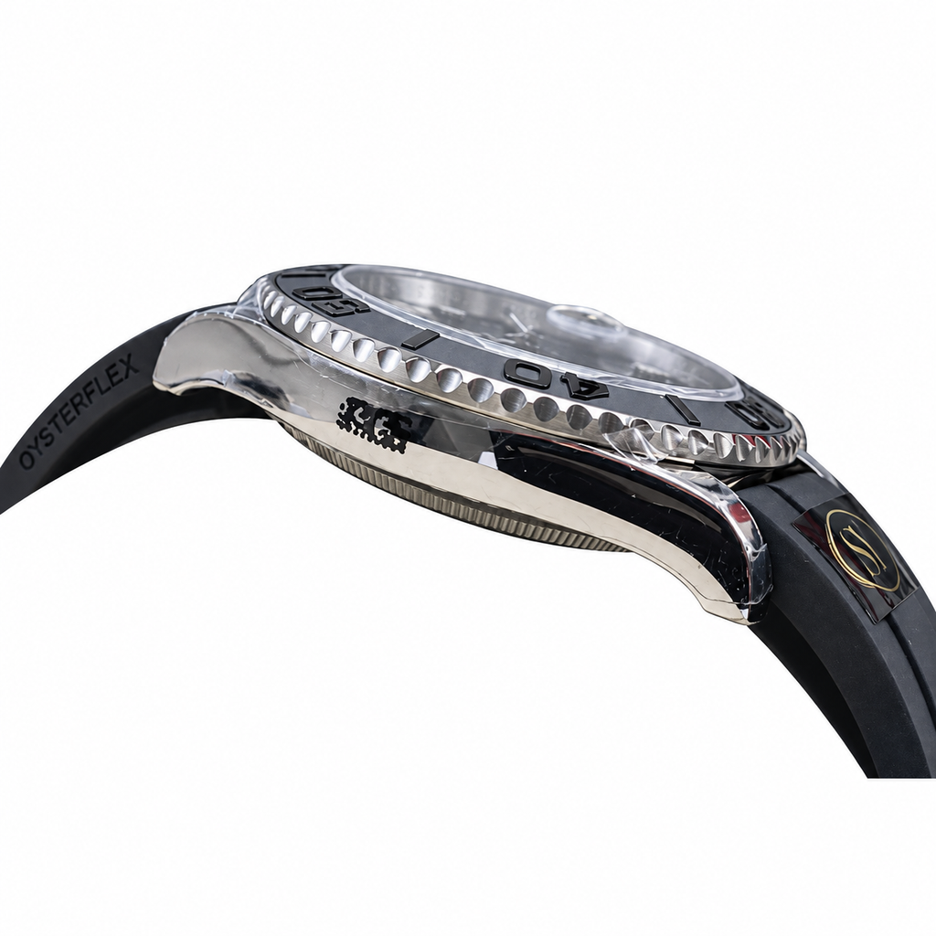 Rolex White Gold Yacht-Master Black Watch