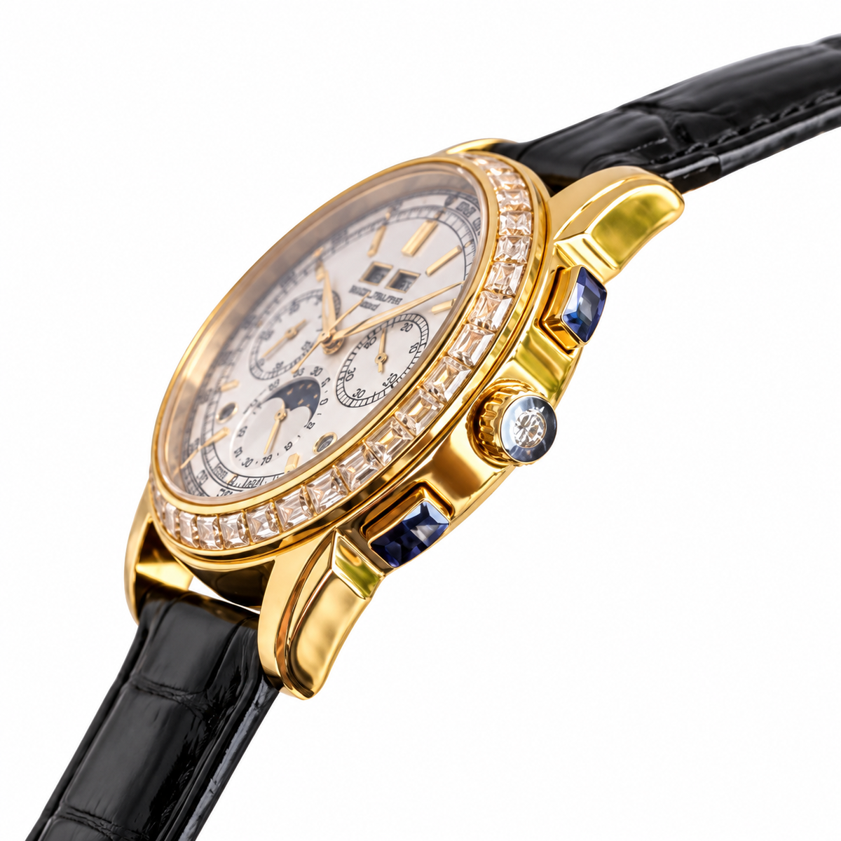 Patek Philippe Grand Complication Perpetual Calendar Chronograph 41mm Yellow Gold Diamond Bezel