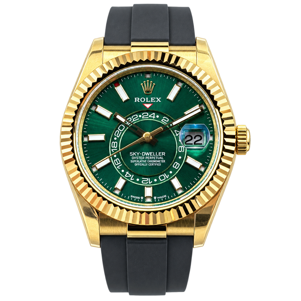 Rolex Yellow Gold Sky-Dweller Green Watch