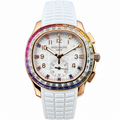 Patek Philippe Rose Gold Aquanaut Chronograph Rainbow White