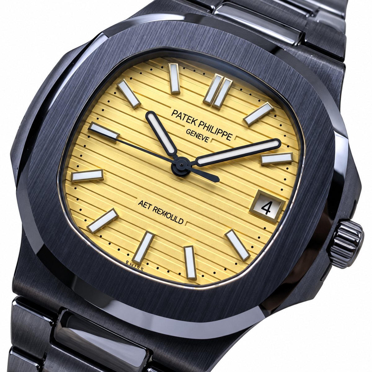 Patek Philippe Black Ceramic Nautilus Yellow Dial AMG Edition