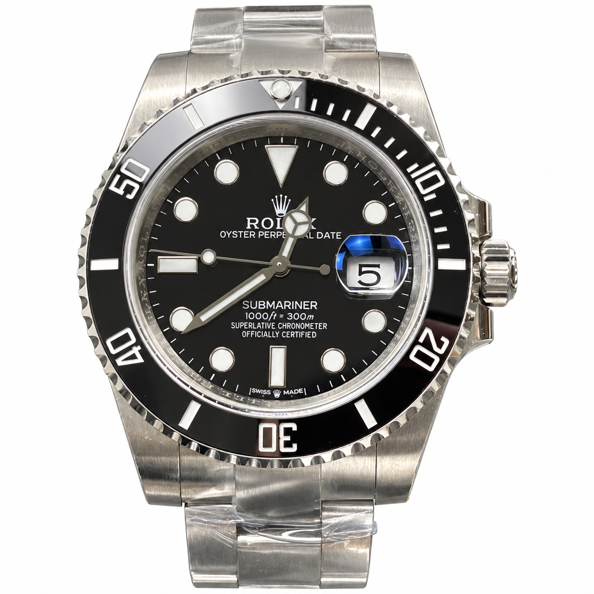 Rolex Steel Submariner Date Black Ceramic Watch