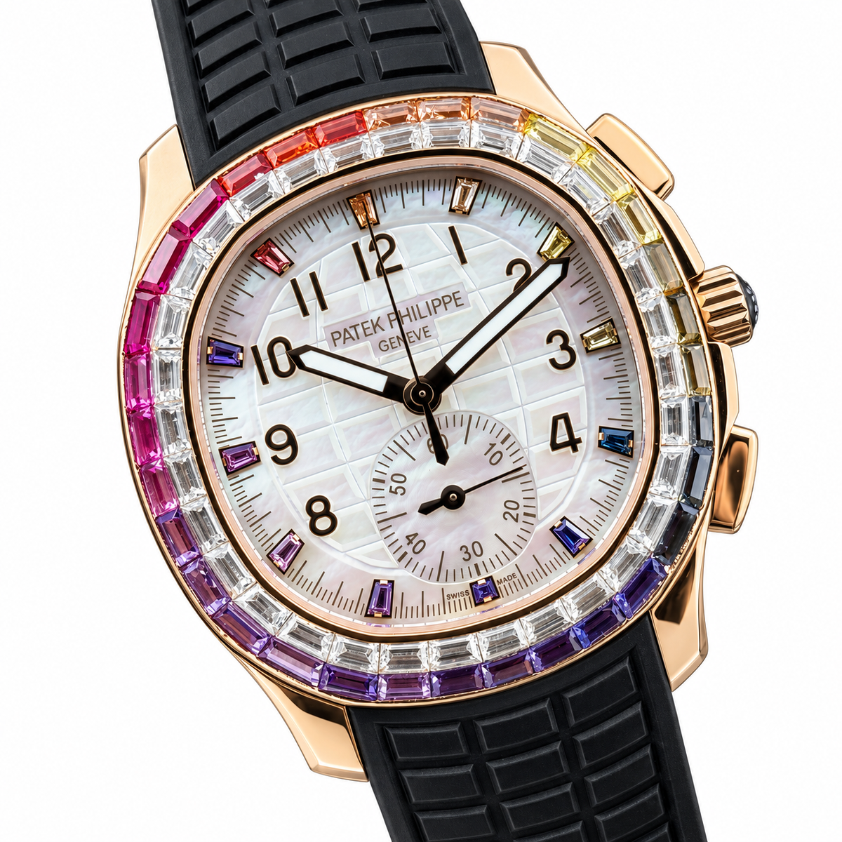 Patek Philippe Rose Gold Aquanaut Chronograph Rainbow Black