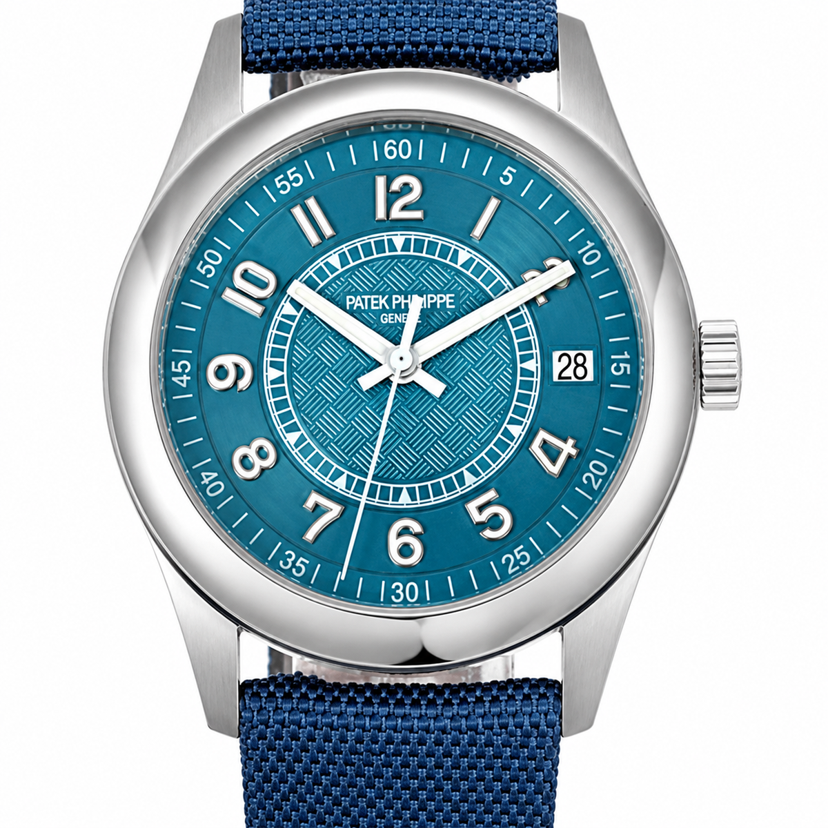 Patek Philippe Calatrava Date 40mm Steel Teal Dial NATO Strap