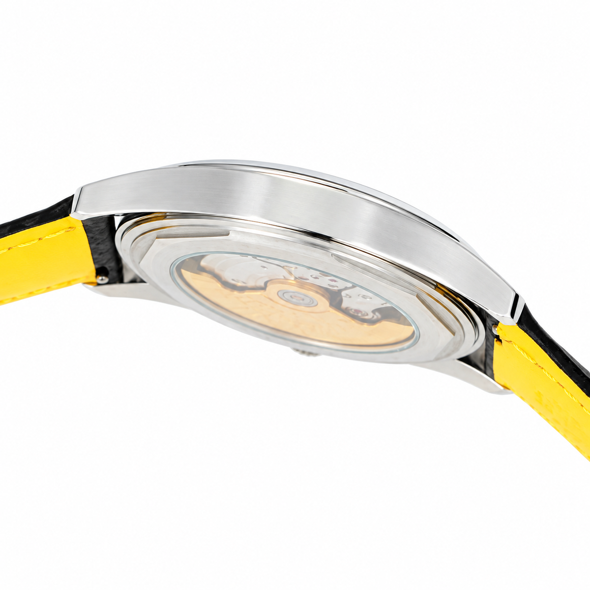 Patek Philippe Calatrava Date 40mm Steel Black Dial Yellow Accent Rubber Strap