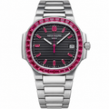 Patek Philippe Nautilus Steel Ruby Baguette Bezel Black Dial 35mm