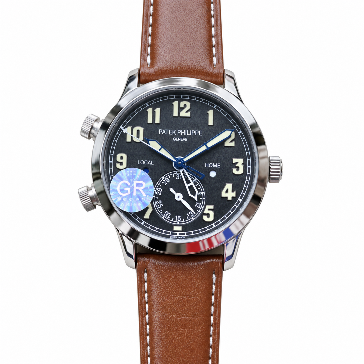 Patek Philippe Calatrava Pilot Travel Time 42mm Steel Anthracite Dial Dual Time Zone