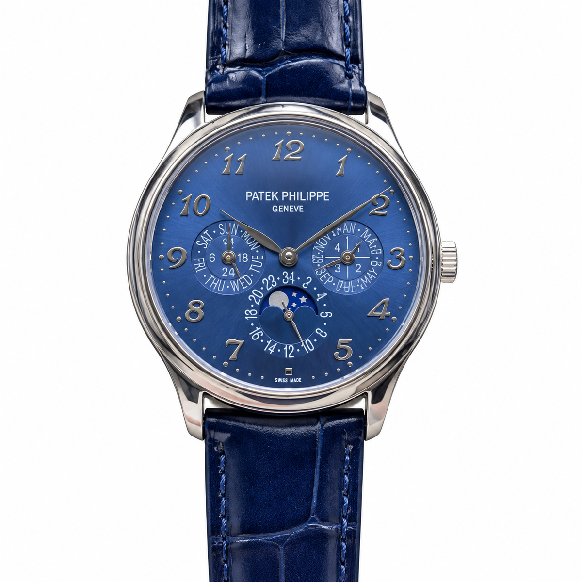 Patek Philippe White Gold Perpetual Calendar Blue Dial