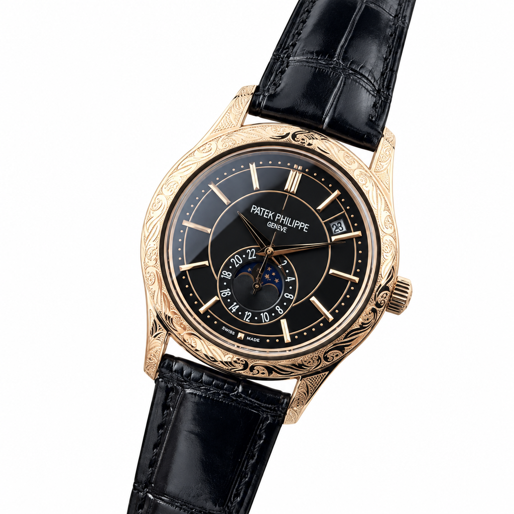 Patek Philippe Annual Calendar Moon Phase 40mm Rose Gold Black Dial