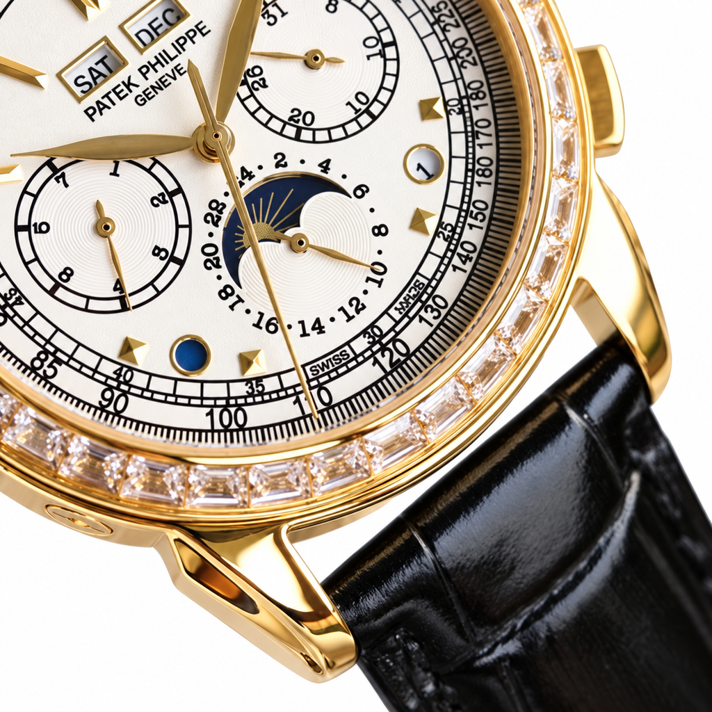 Patek Philippe Grand Complication Perpetual Calendar Chronograph 41mm Yellow Gold Diamond Bezel
