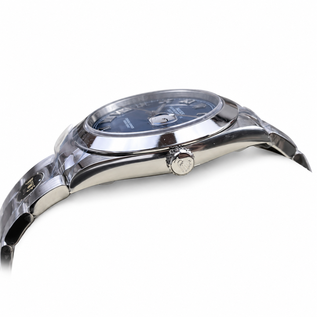 Rolex Steel Datejust Blue Roman Dial Watch