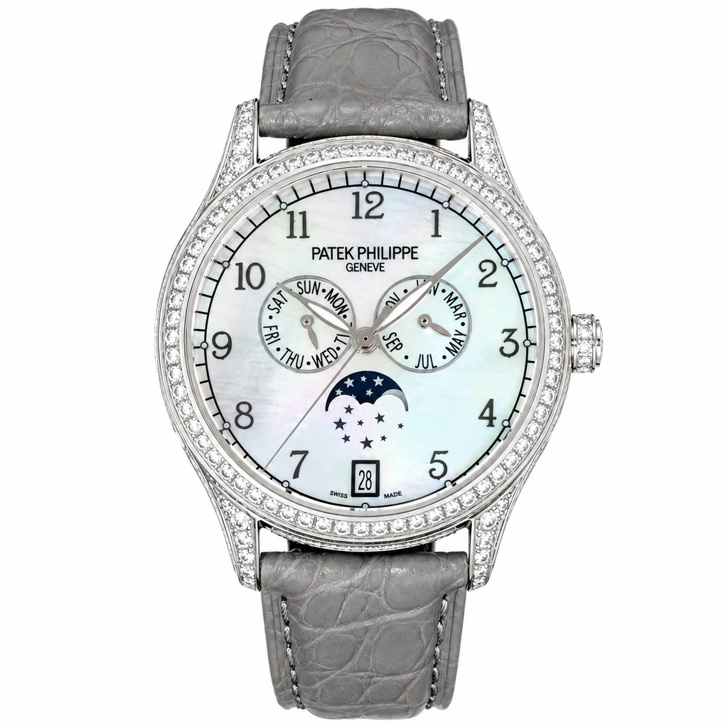 Patek Philippe White Gold Annual Calendar Full Diamond Star Moon Phase