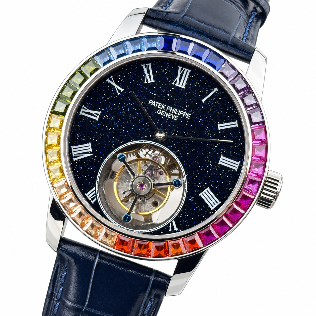 Patek Philippe White Gold Calatrava Tourbillon Rainbow Aventurine