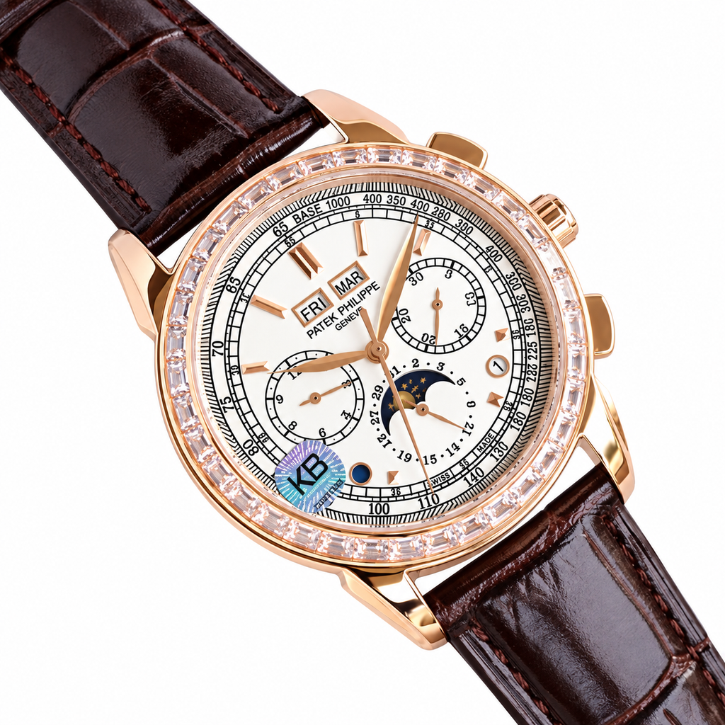 Patek Philippe Grand Complication Perpetual Calendar Chronograph 41mm Rose Gold Diamond Bezel