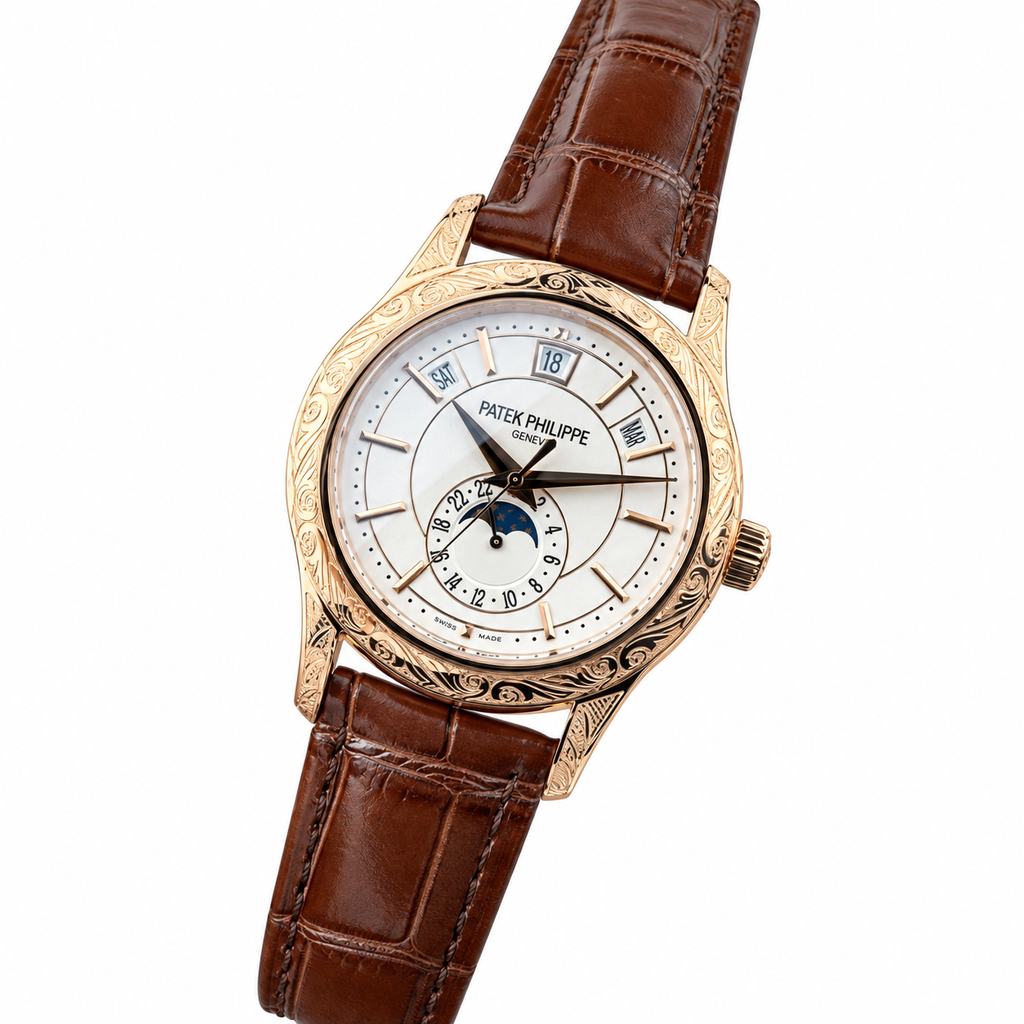 Patek Philippe Annual Calendar Moon Phase 40mm Rose Gold White Dial