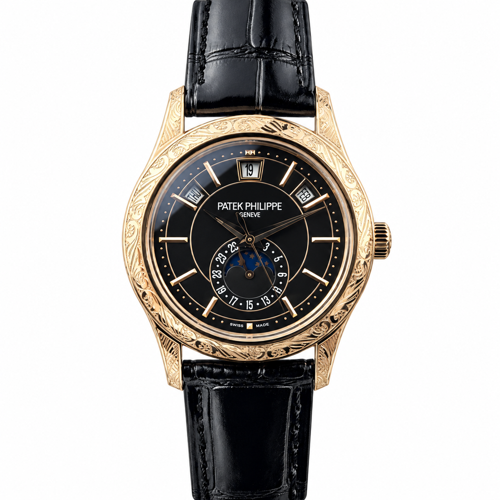 Patek Philippe Annual Calendar Moon Phase 40mm Rose Gold Black Dial