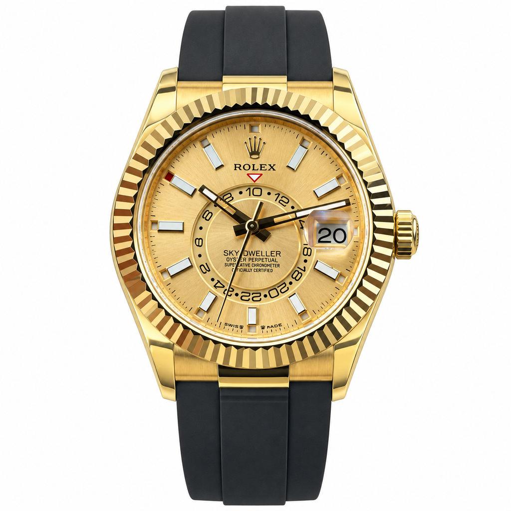 Rolex Yellow Gold Sky-Dweller Champagne Watch