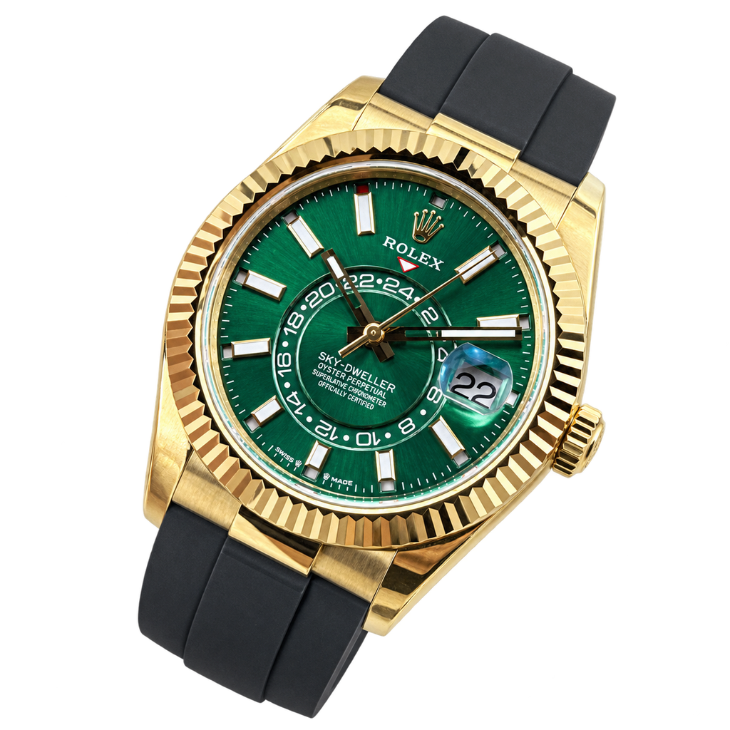Rolex Yellow Gold Sky-Dweller Green Watch