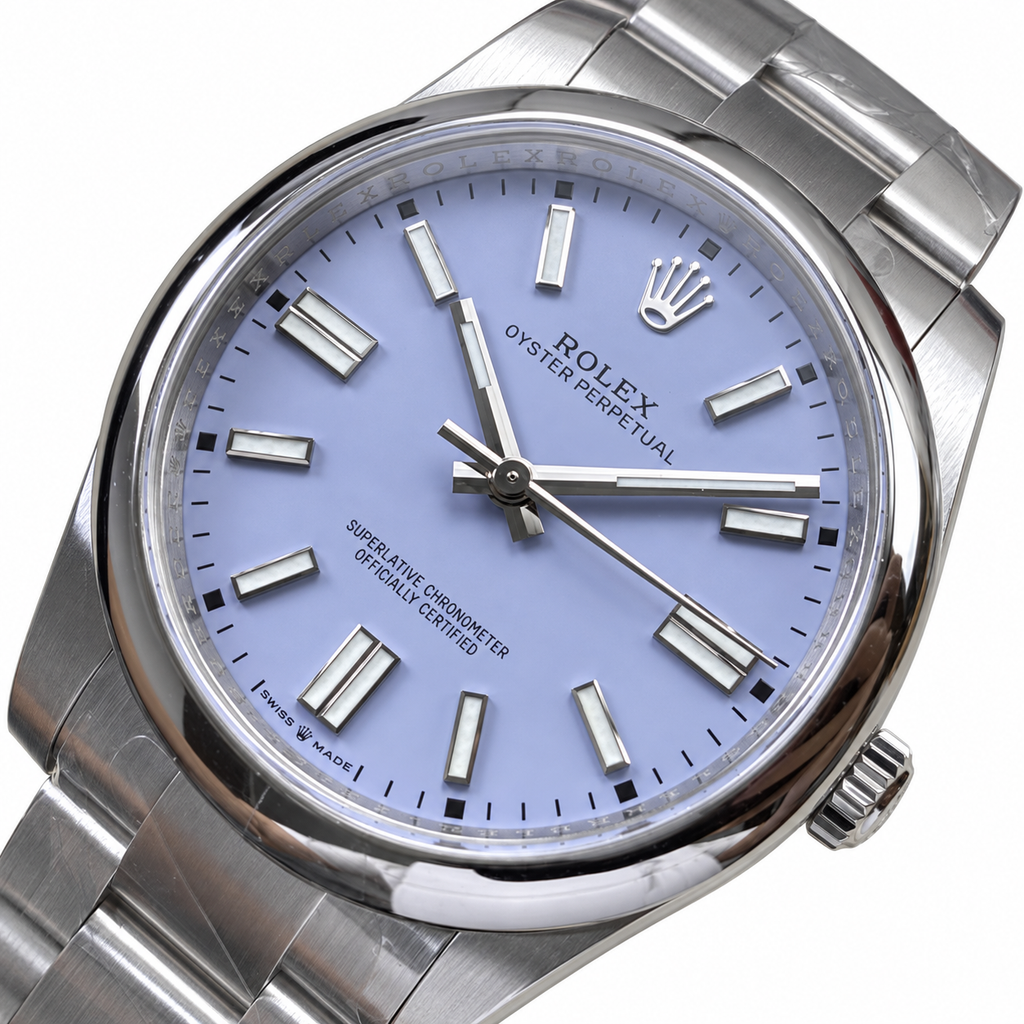 Rolex Steel Oyster Perpetual Periwinkle Blue Watch