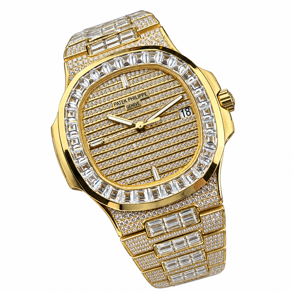Patek Philippe Yellow Gold Nautilus Full Diamond Bracelet
