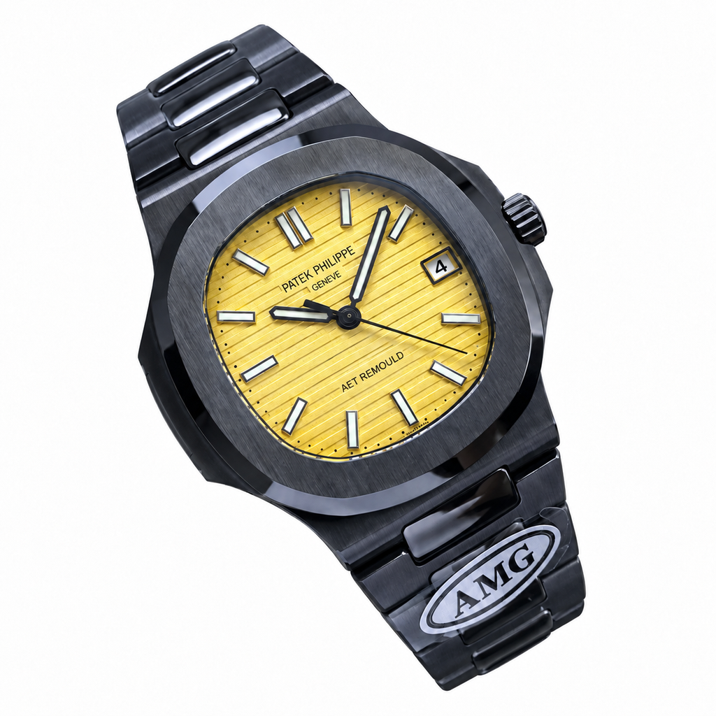 Patek Philippe Black Ceramic Nautilus Yellow Dial AMG Edition