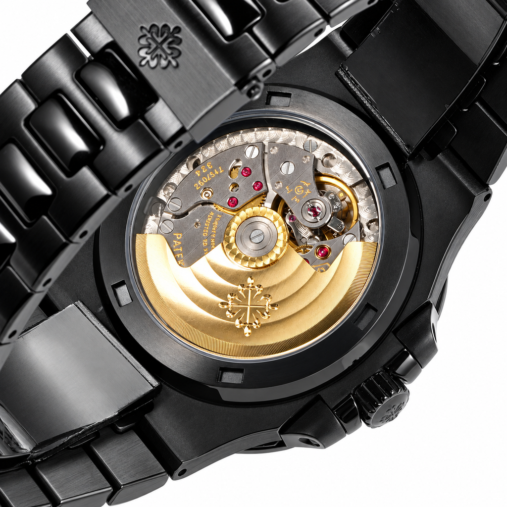 Patek Philippe Black DLC Nautilus Yellow Dial