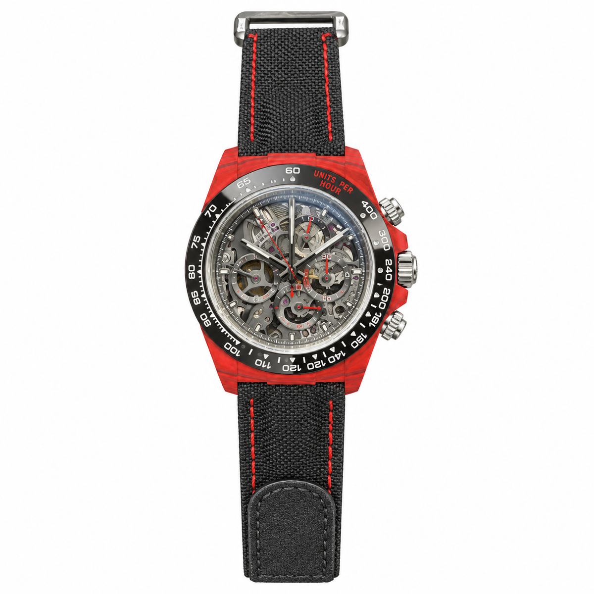 Rolex DiW Daytona Red Carbon Skeleton Watch